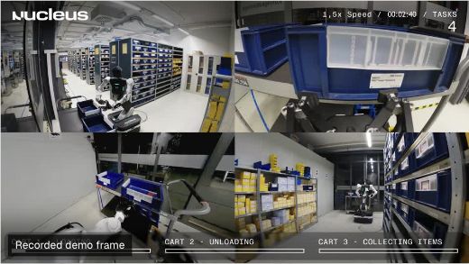 Robot camera panel displaying a labelled recorded demonstration frame