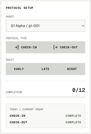 Check-in, check-out and shift selection in Nucleus